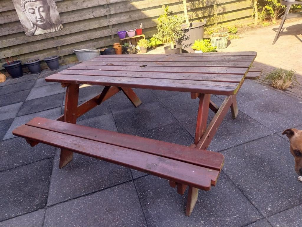 Gratis Oude picknick tafel, Ophalen, Gebruikt, Rechthoekig, Hout