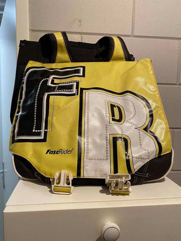 FastRider Fietstas - Geel/Zwart met FR-logo, Ophalen, Gebruikt