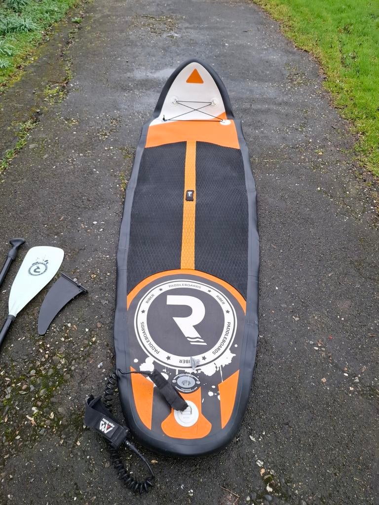 Zwart/Oranje "Riber" 290 supboard. Incl.pomp/peddel, Ophalen, Zo goed als nieuw, SUP-boards