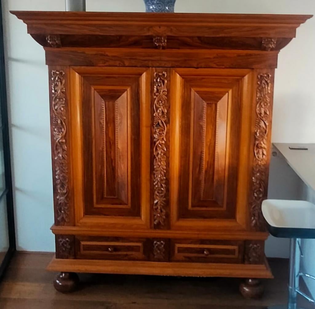 Rankenkast / Kussenkast van Eikenhout met Palissander, Huis en Inrichting, Kasten | Kledingkasten, Gebruikt, 150 tot 200 cm, 100 tot 150 cm