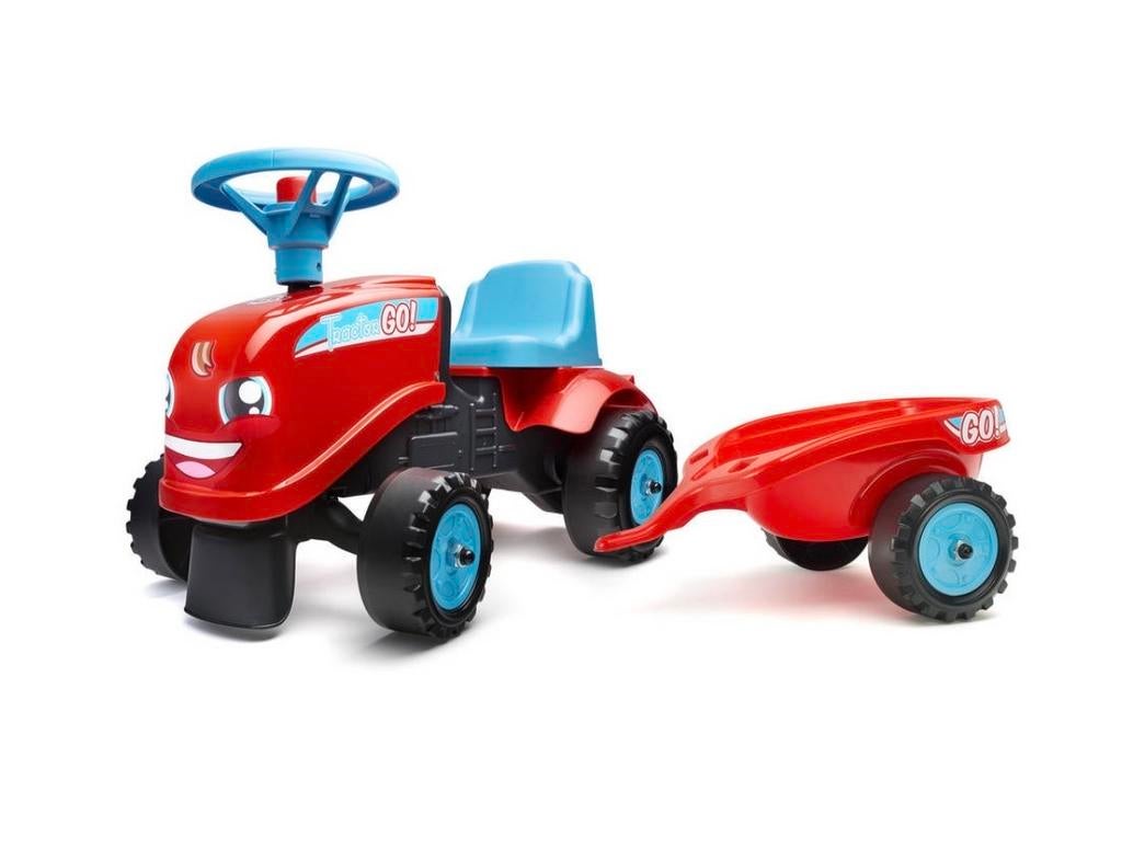 Falk Tractor Go! Loopauto met aanhanger - Nieuw in doos, Ophalen of Verzenden, Nieuw, Loopvoertuig