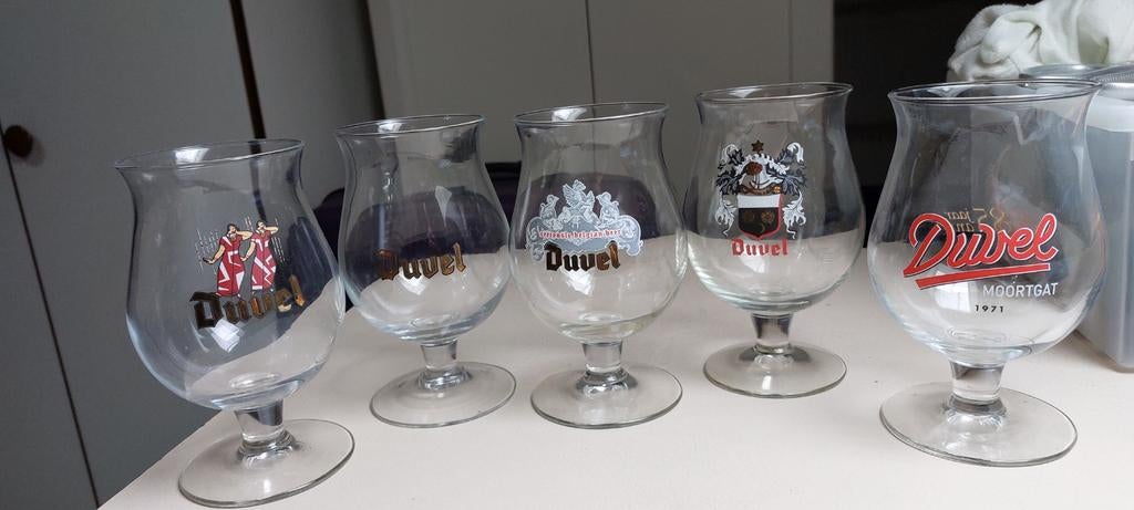 5 Duvel glazen, Verzamelen, Ophalen of Verzenden, Zo goed als nieuw, Glas of Glazen, Overige merken