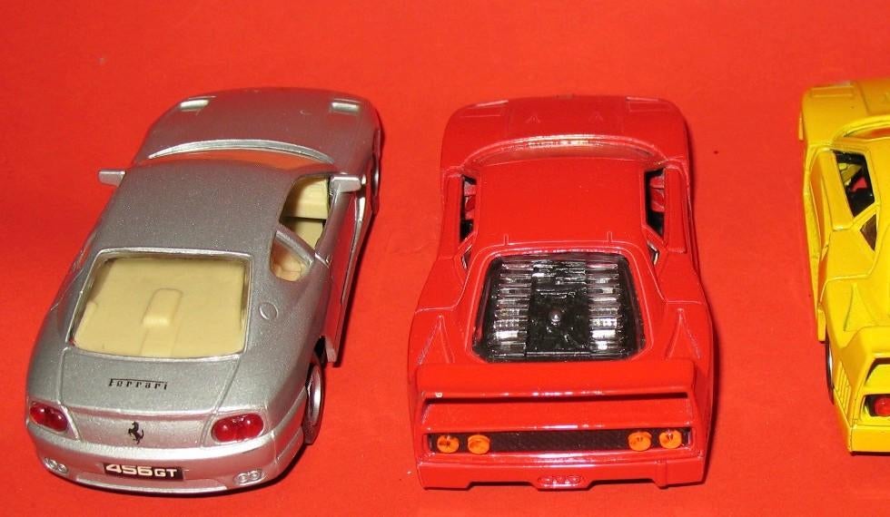 3x Maisto Shell auto Ferrari 250GTO F40 en 456GT 1/38 1/39, Hobby en Vrije tijd, Modelauto's | Overige schalen, Ophalen of Verzenden