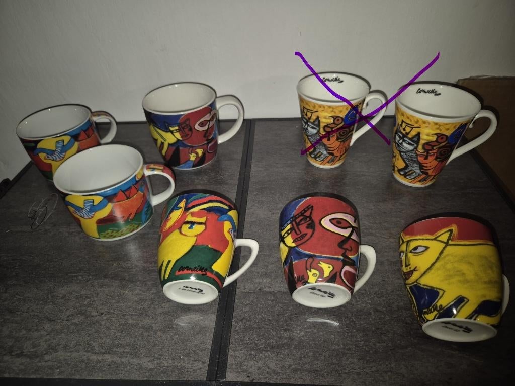 Corneille kopjes - schaaltjes- schaal vuurvogel, Overige typen, Ophalen of Verzenden, Zo goed als nieuw, Overige stijlen