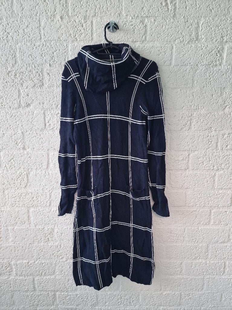 Bloomings jurk maat M navy ruit hoodie stijl, Ophalen of Verzenden, Gedragen, Maat 38/40 (M), Blauw