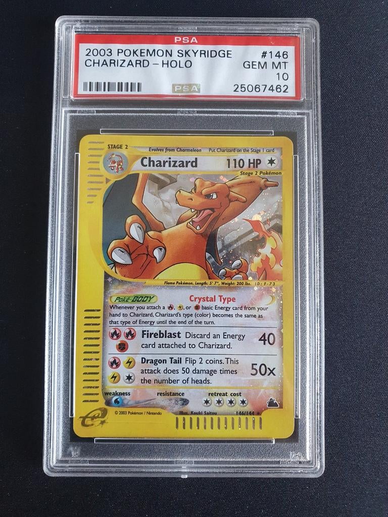 Charizard holo skyridge PSA 10, Ophalen of Verzenden, Zo goed als nieuw