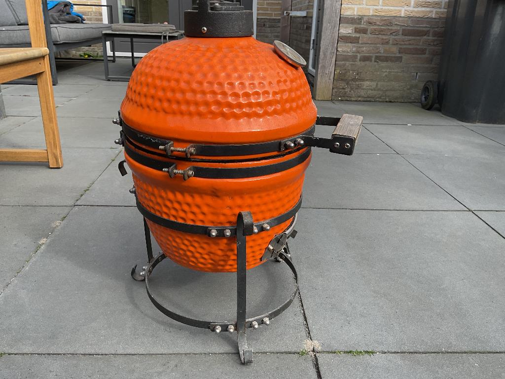 Mini Kamado BBQ, Tuin en Terras, Houtskoolbarbecues, Ophalen, Gebruikt