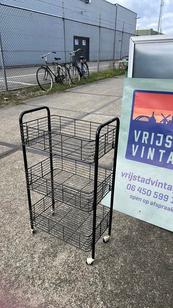 Vintage zwarte tomado trolley, Retro, Gebruikt, Vintage, Keukentrolley