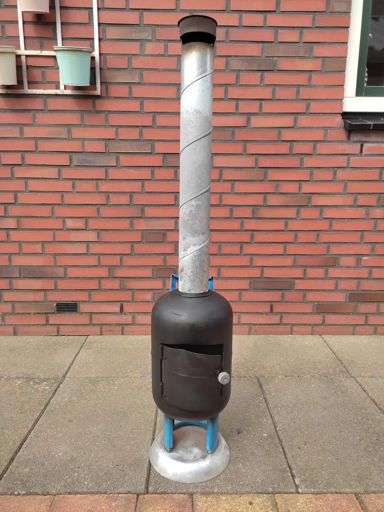 Tuinhaard🔥 buitenkachel terras brander houtkachel met pijp, Ophalen