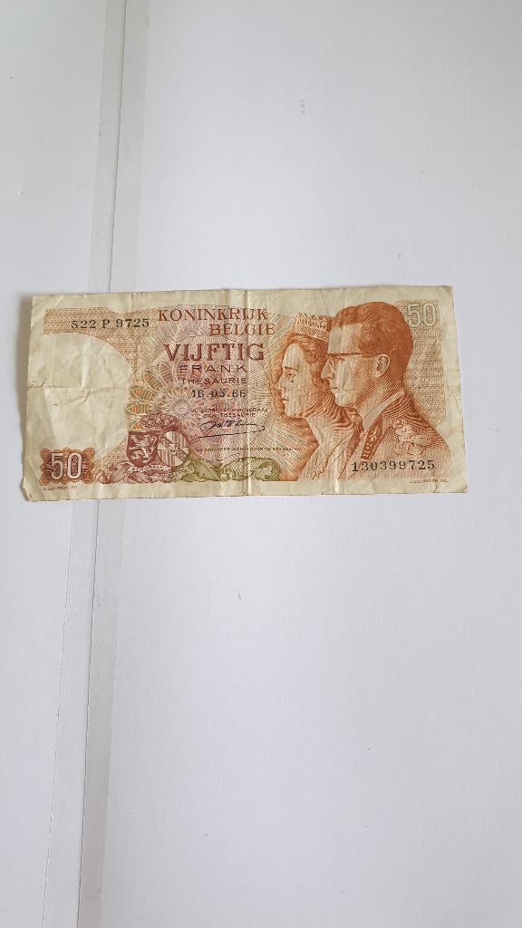 1691 belgie 50 frank, Postzegels en Munten, Bankbiljetten | België, Verzenden