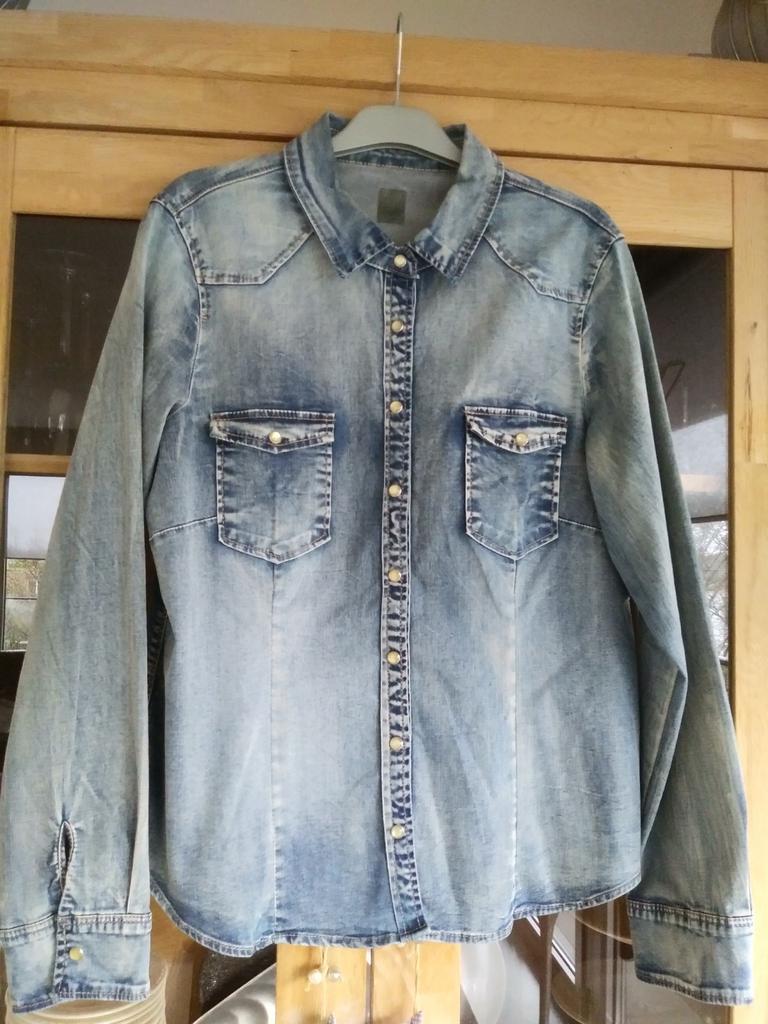 SUMMUM WOMAN, BLUE DAZE, JEANS OVERHEMDBLOUSE, MAAT 40, Maat 38/40 (M), Zo goed als nieuw, SUMUM WOMAN, Verzenden