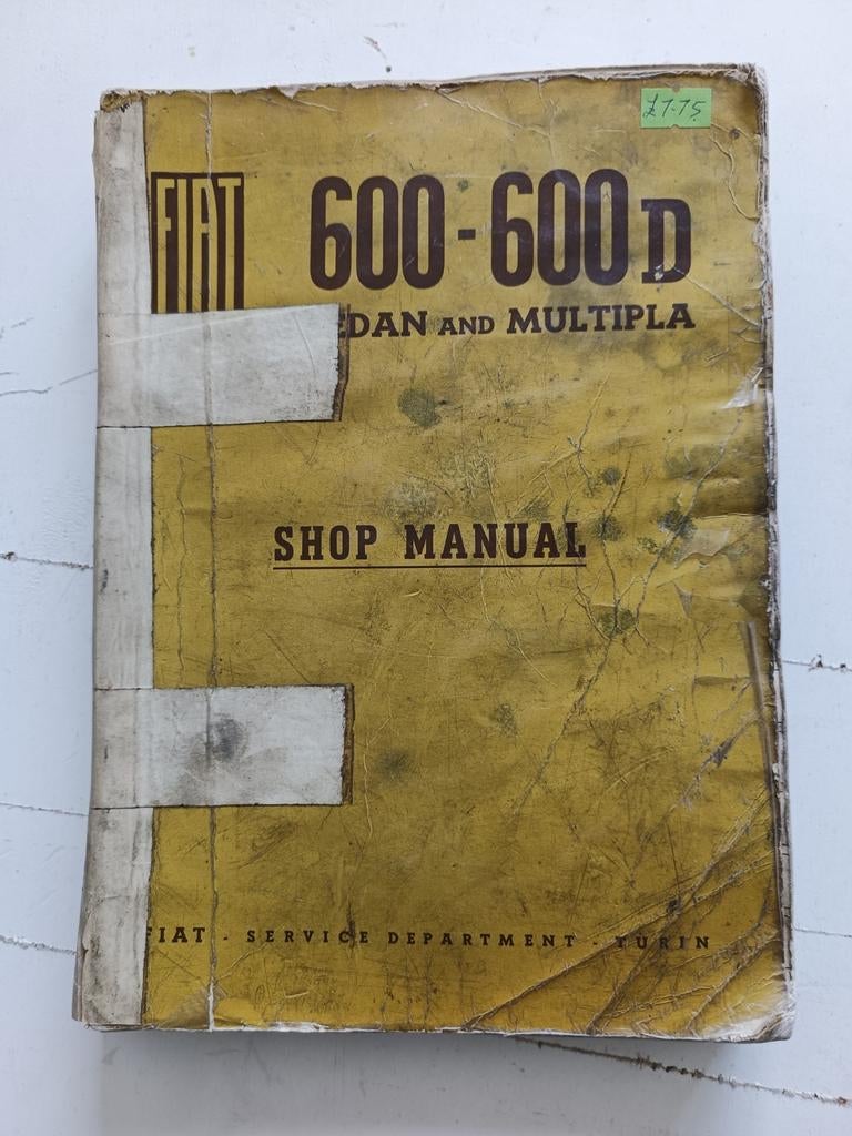 Fiat 600-600D Sedan en Multipla Werkplaatshandboek, Ophalen of Verzenden