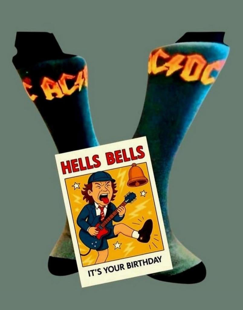 AC/DC SOKKEN + VERJAARDAGS KAART AC/DC, Ophalen of Verzenden, Nieuw