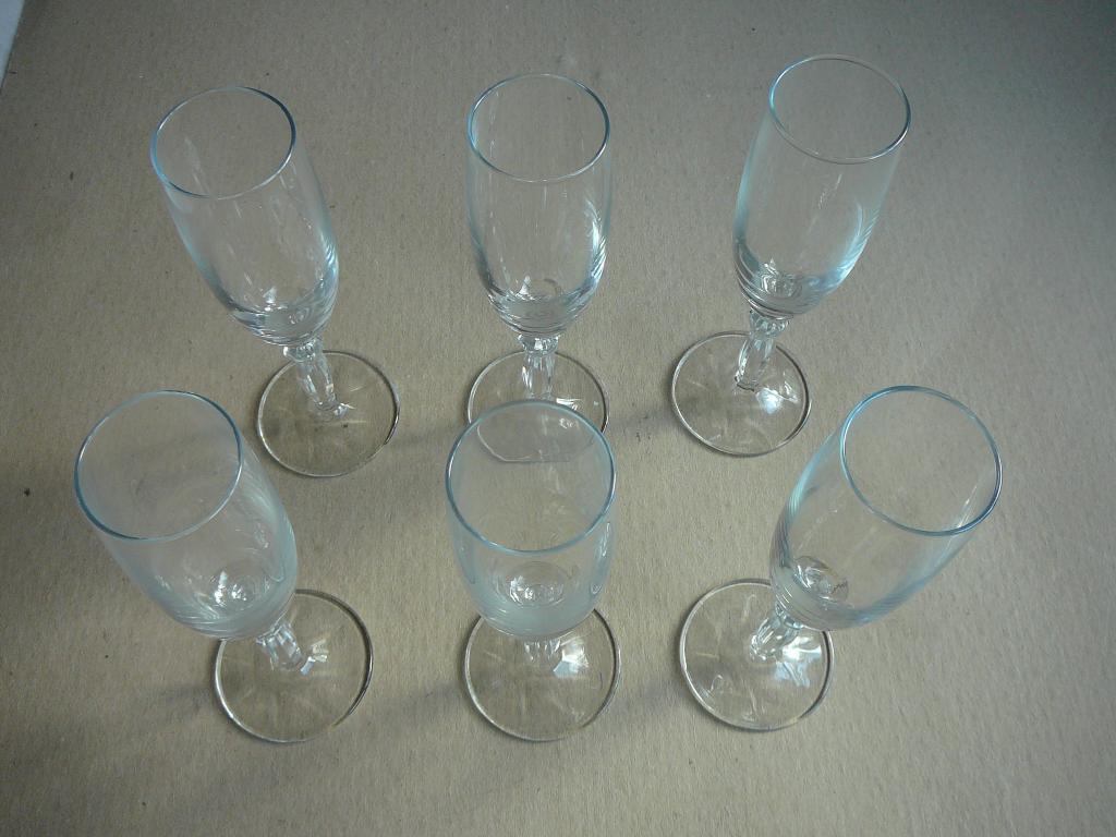 6 champagne- of sherryglazen, Ophalen of Verzenden, Glas, Overige stijlen, Glas of Glazen