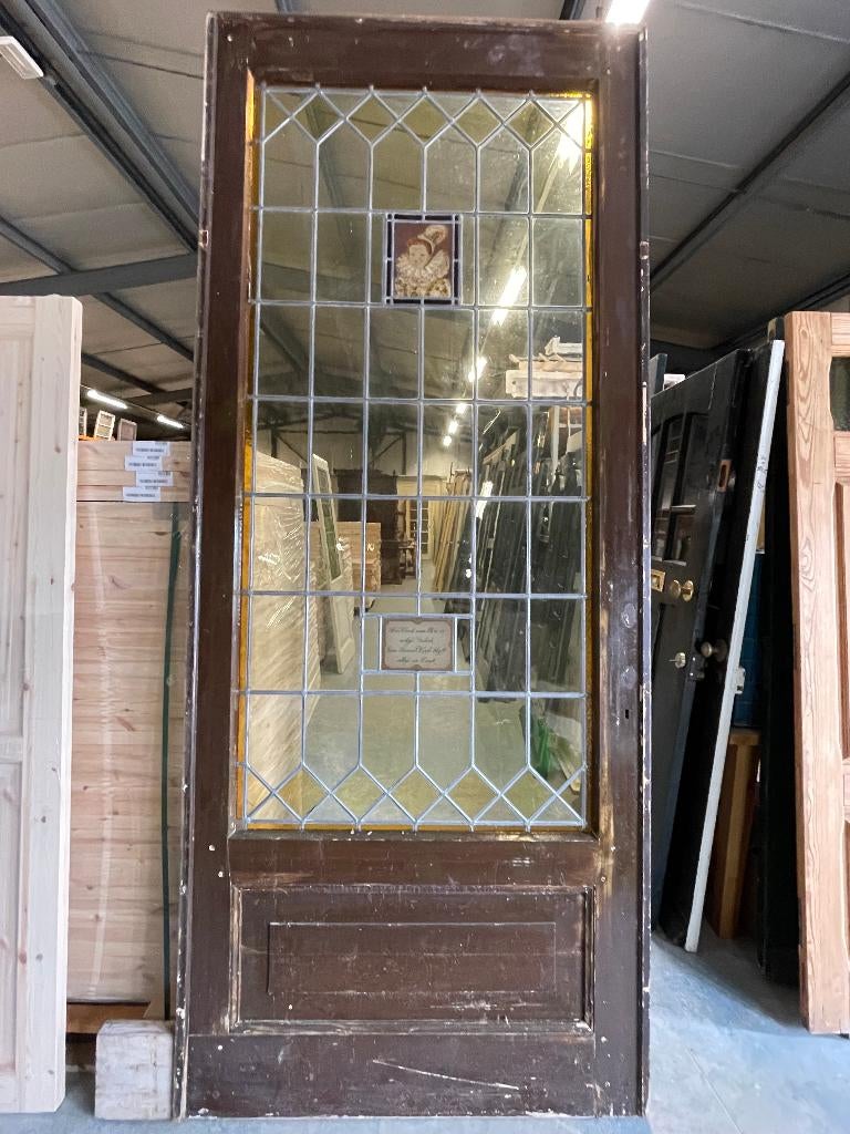 Losse glas in lood deur gebrandschilderd portret 291x121cm., Ophalen