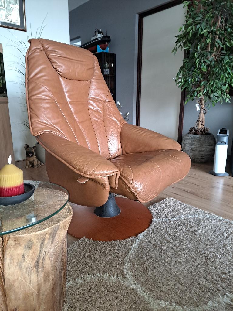 Fauteuil Relax DraaiStoel., Ophalen of Verzenden, Zo goed als nieuw, Leer, Minder dan 50 cm