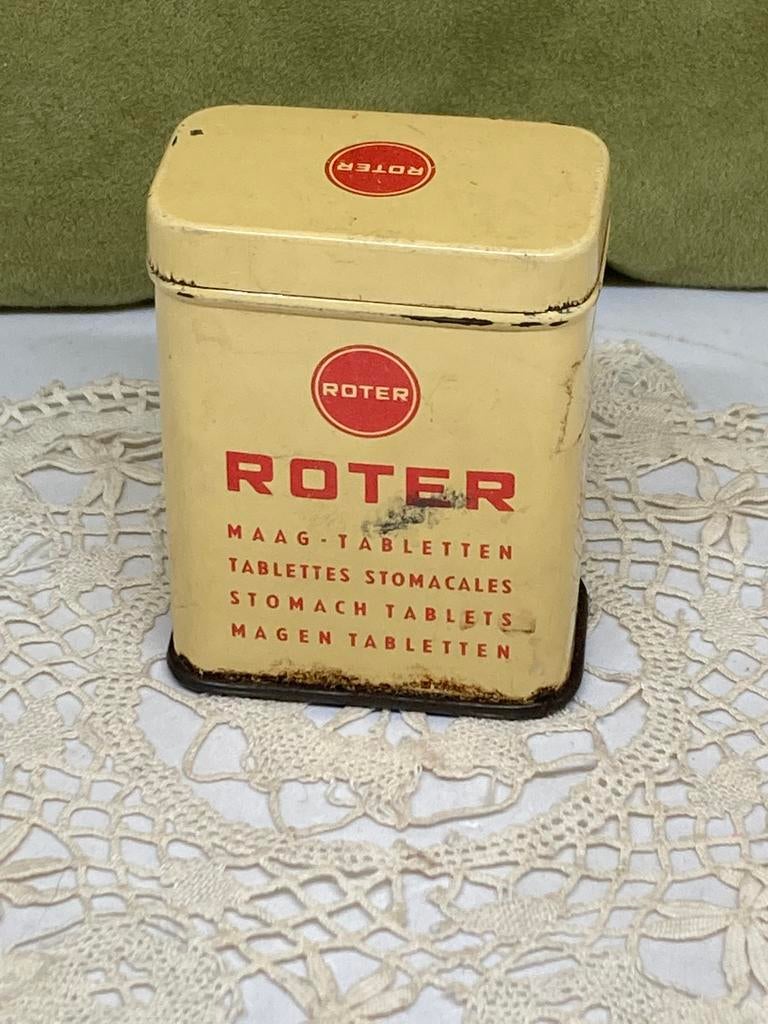 Vintage Roter blikje (080322), Verzamelen, Blikken, Ophalen of Verzenden, Gebruikt, Overige