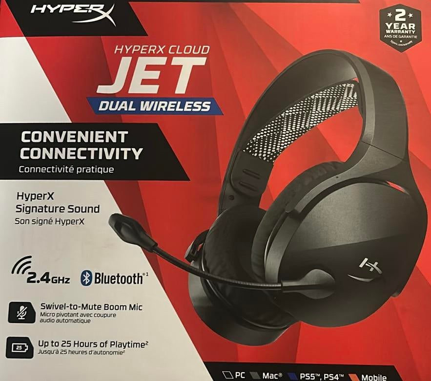 Zwart hypergaming headset dual werelss, Computers en Software, Headsets, Ophalen, Zo goed als nieuw