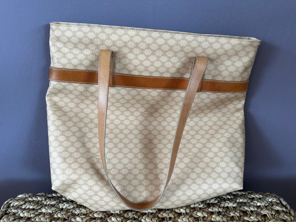 Vintage Céline tas - Jaren '90/'00 Monogram Schoudertas, Ophalen of Verzenden, Gebruikt, Beige, Schoudertasje