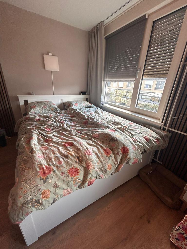 Songesand bed 160x200, elek lattenbodem, matrassen en topper, Huis en Inrichting, Slaapkamer | Bedden, Ophalen, Verstelbaar, Wit