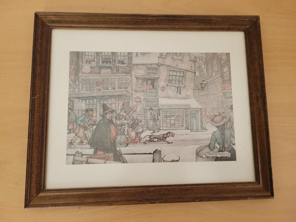 Ingelijste Anton Pieck prent, Antiek en Kunst, Kunst | Tekeningen en Foto's, Ophalen of Verzenden