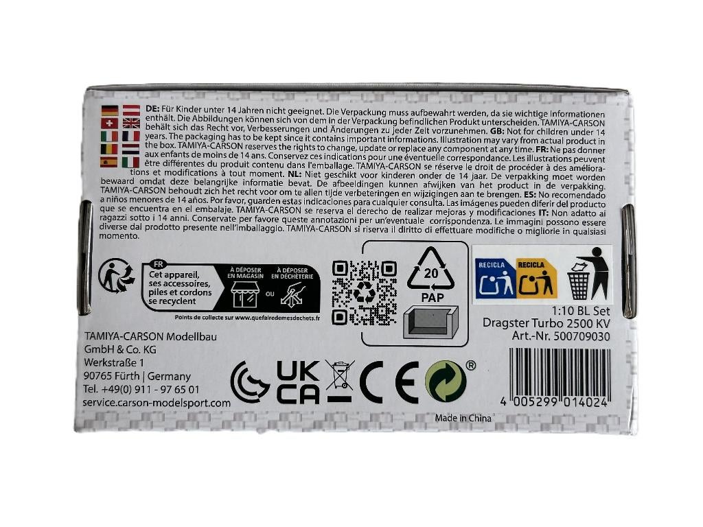 Carson Brushless set Dragster 2500 KV motor + ESC 1/10 rc, Elektro, Nieuw, Ophalen of Verzenden, Schaal 1:10