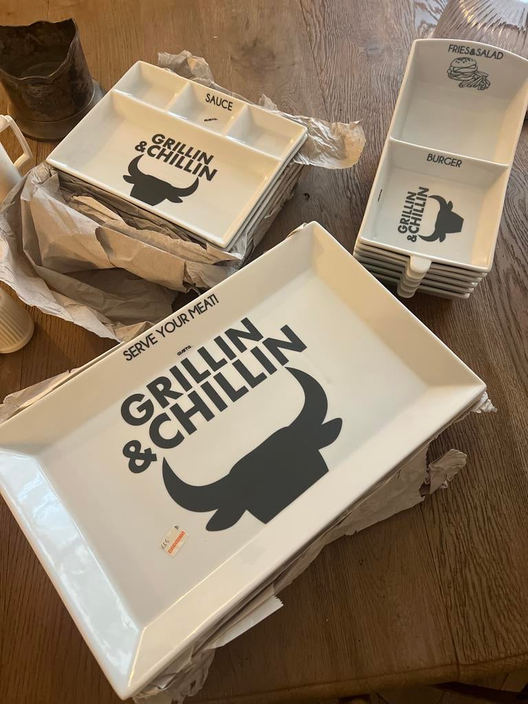 Nieuw Gusta Servies Set - Borden voor Grill & Chillin (12 st, Huis en Inrichting, Ophalen, Keramiek, Nieuw, Overige stijlen