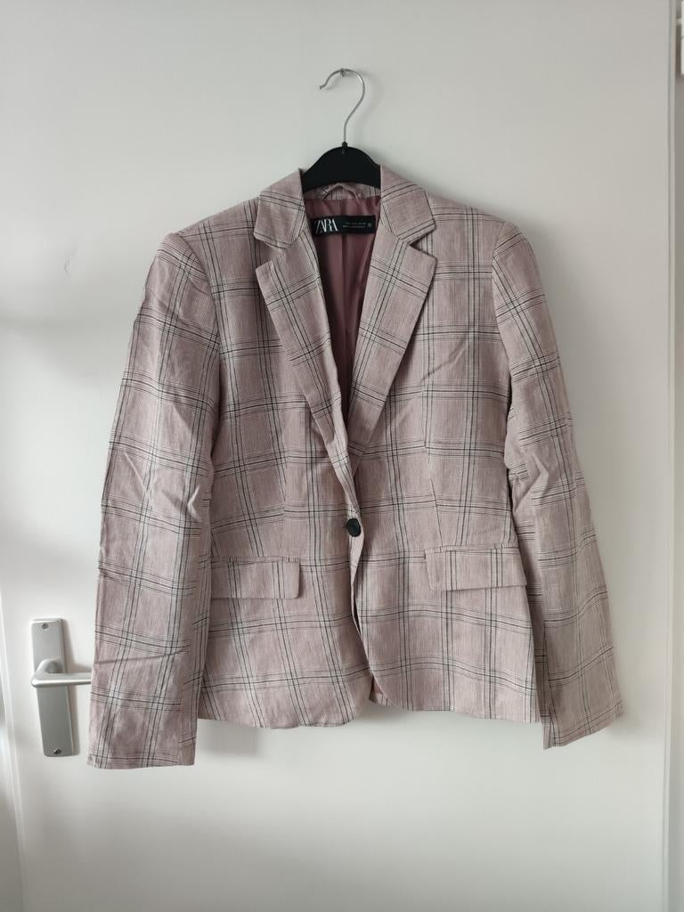 Zara lichtroze geruite blazer colbert xs 34 dunne stof nieuw, Kleding | Dames, Zara, Nieuw, Ophalen of Verzenden, Jasje