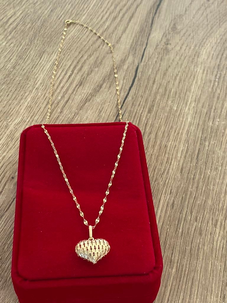 14 karaat(585)  gouden ketting met hanger, Met hanger, -, -, Nieuw