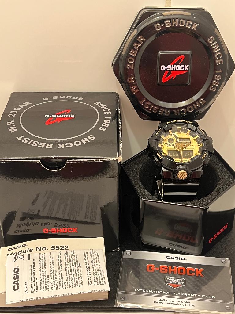 Casio G-Shock 5522 Goud GA-710GB-1AER, Sieraden, Tassen en Uiterlijk, Horloges | Heren, Casio, Kunststof, Polshorloge, Kunststof