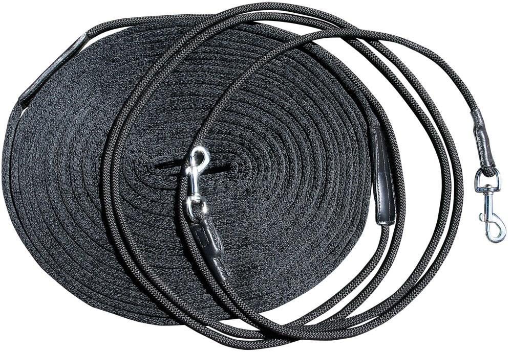 Harry's Horse Dubbele Longeerlijnen, longeerlijn, zwart, Dieren en Toebehoren, Paarden en Pony's | Hoofdstellen en Tuigage, Ophalen of Verzenden