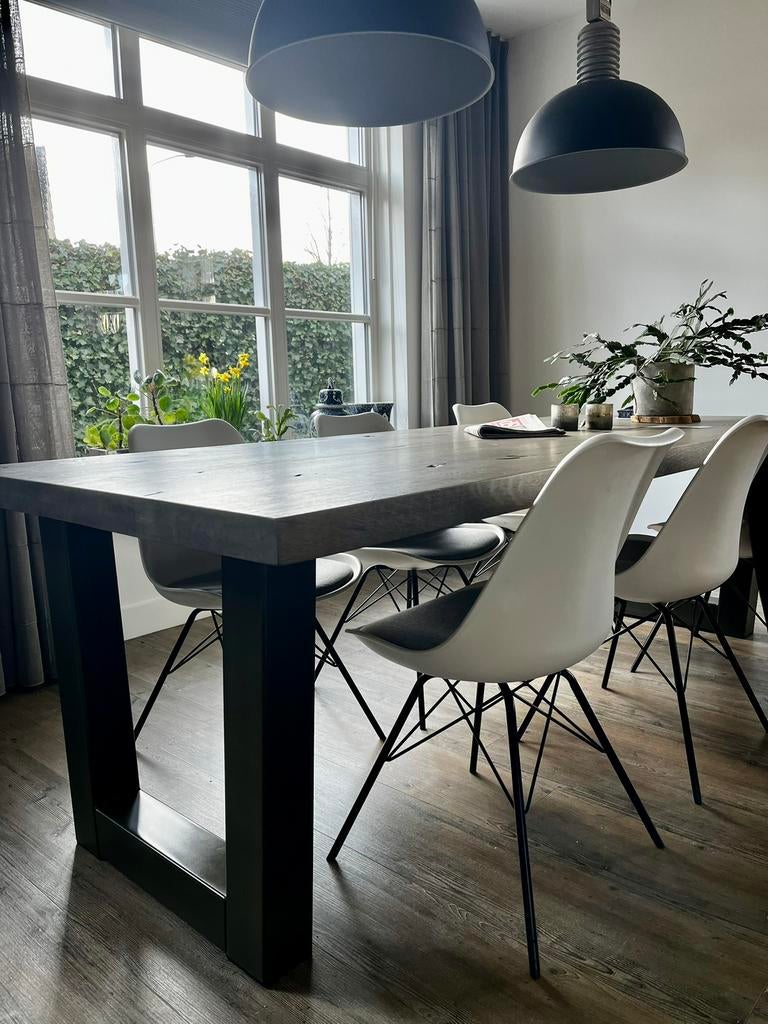 6 witte Gino stoelen Eijerkamp, Huis en Inrichting, Ophalen, Kunststof, Wit, Zo goed als nieuw