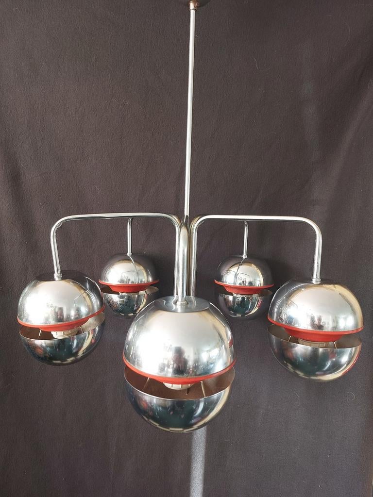Vintage Kaiser Chroom Atomic Lamp Jaren 70 Space Age, Ophalen, Gebruikt, 50 tot 75 cm, Space Age, Vintage, Jaren 70