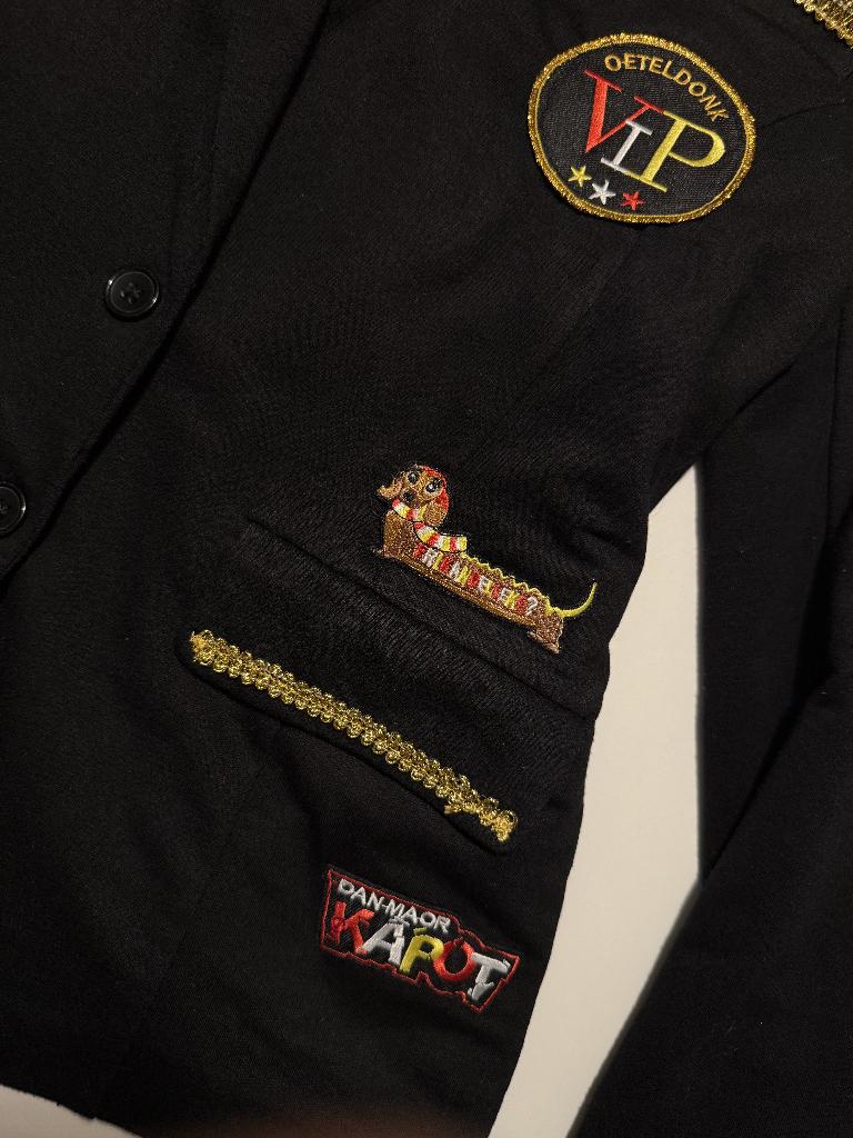 Kiel/blazer/colbert Oeteldonk maat S/M, Carnaval, Maat 42/44 (L), Ophalen of Verzenden, Zo goed als nieuw