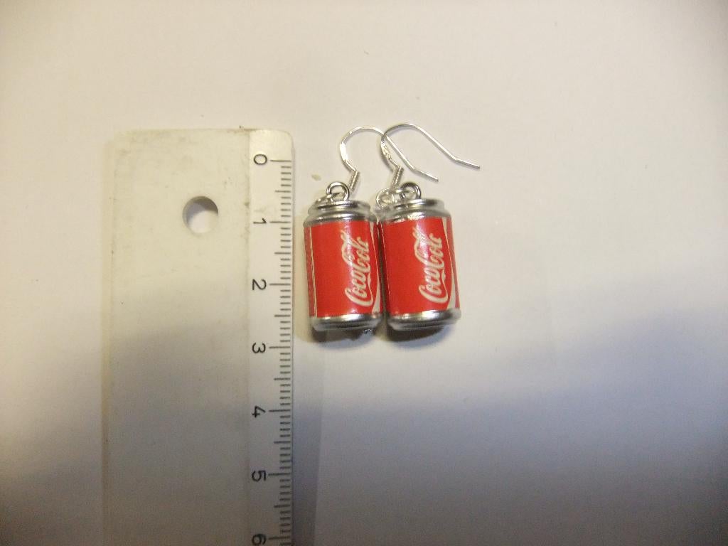 925 sterling zilveren oorbellen met coca cola blikjes hanger, Verzenden, Nieuw, Zilver, Zilver