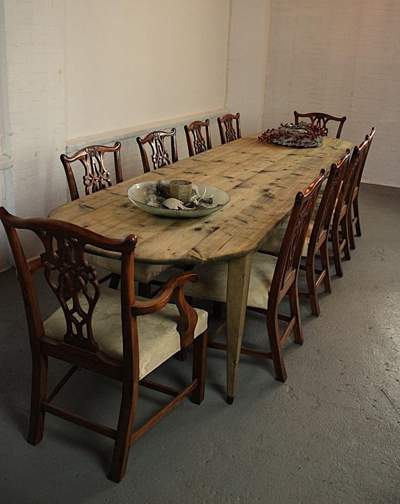 Robuuste Franse kloostertafel – massief houten wijntafel, Huis en Inrichting, Tafels | Eettafels, Gebruikt, Vijf personen of meer