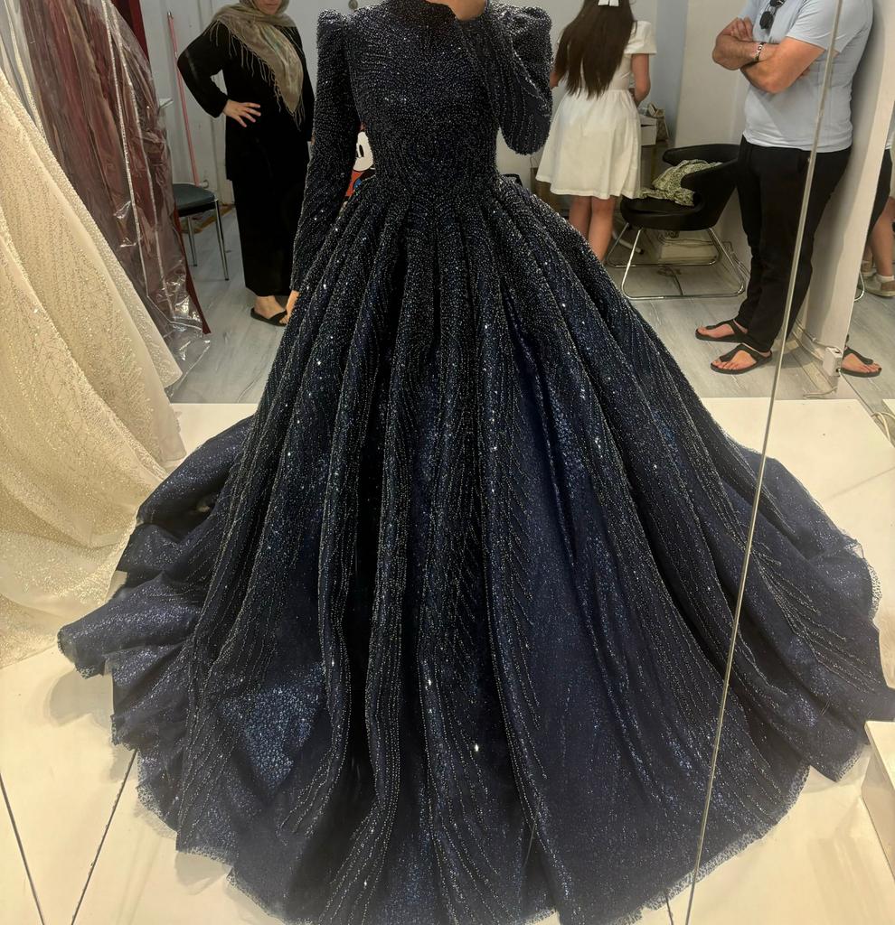 Kinalik, Kleding | Dames, Trouwkleding en Trouwaccessoires, Zo goed als nieuw, Trouwjurk, Blauw, Ophalen of Verzenden