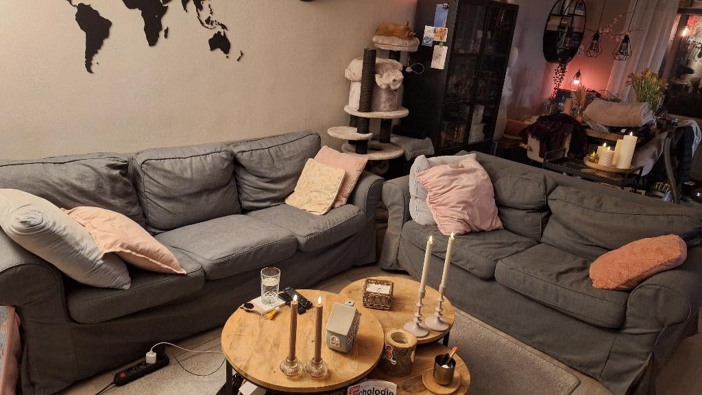 GRATIS Ektorp bankstel, 2- en 3 zits bank, Huis en Inrichting, Banken | Bankstellen, Gebruikt, Rechte bank, Driepersoons, 200 tot 250 cm