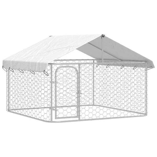 Hondenkennel voor buiten met dak 200x200x150 cm, Bdb, 110 cm of meer, 100 cm of meer, Nieuw