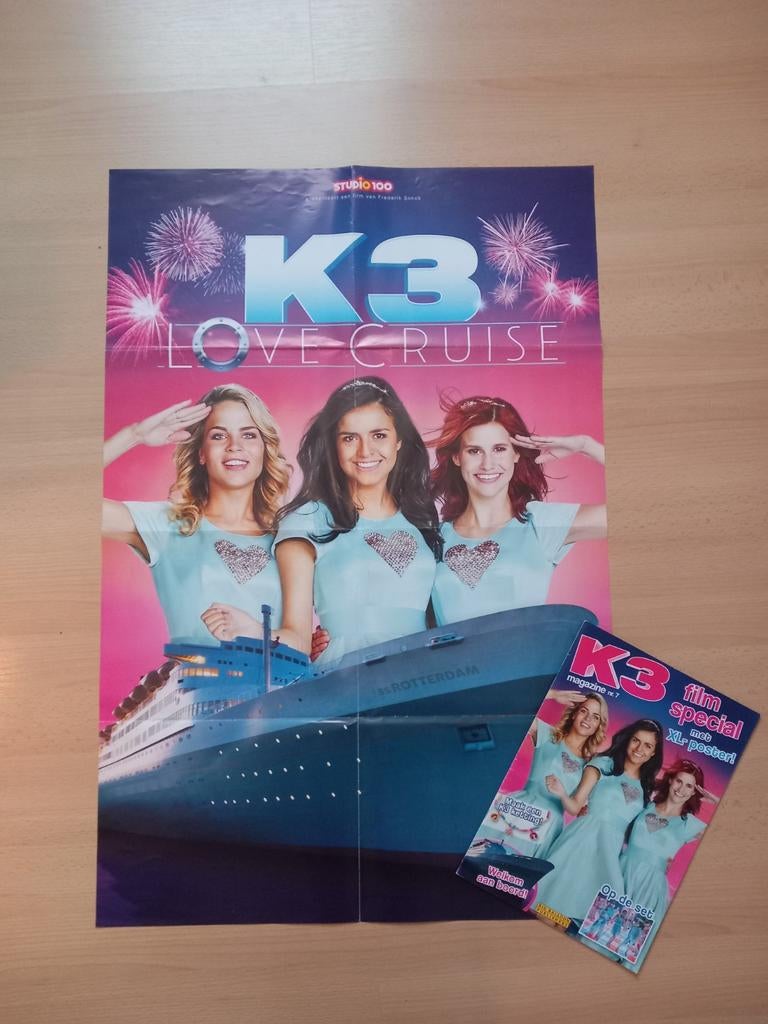 K3 magazine tijdschrift nr. 7 Love Cruise filmposter, Ophalen of Verzenden, 1980 tot heden, Nederland, Tijdschrift