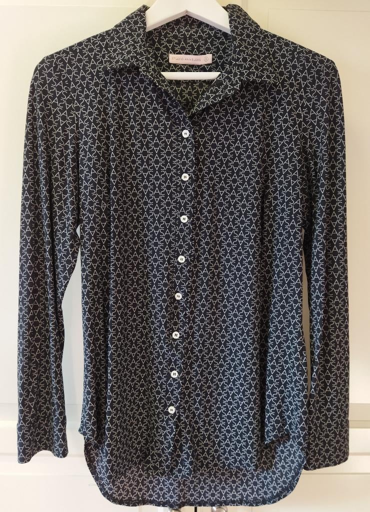 Zwarte Blouse Travelstof Studio Anneloes Maat S, Studio Anneloes, Zwart, Ophalen of Verzenden, Zo goed als nieuw