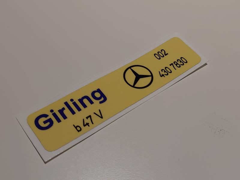 Mercedes sticker rembekrachtiger girling b47v4307830, Ophalen