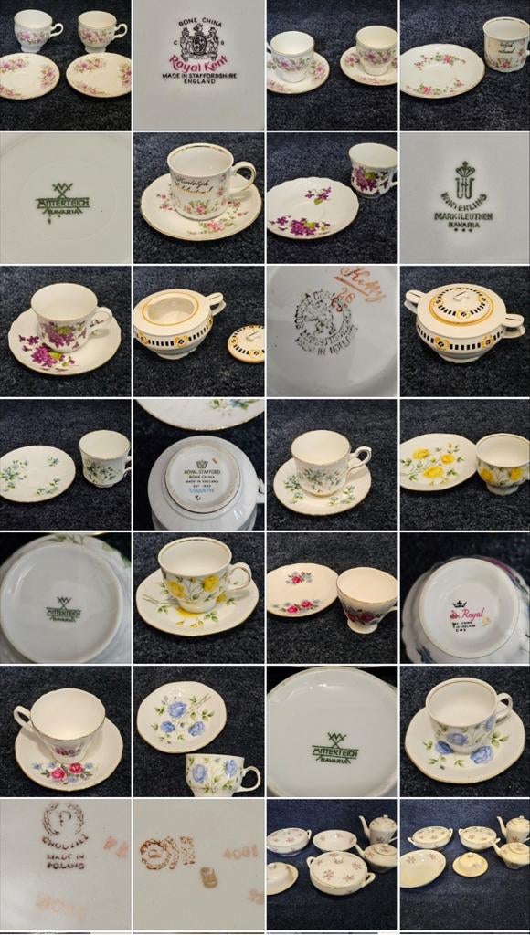 Vintage kopjes schoteltjes servies, Ophalen