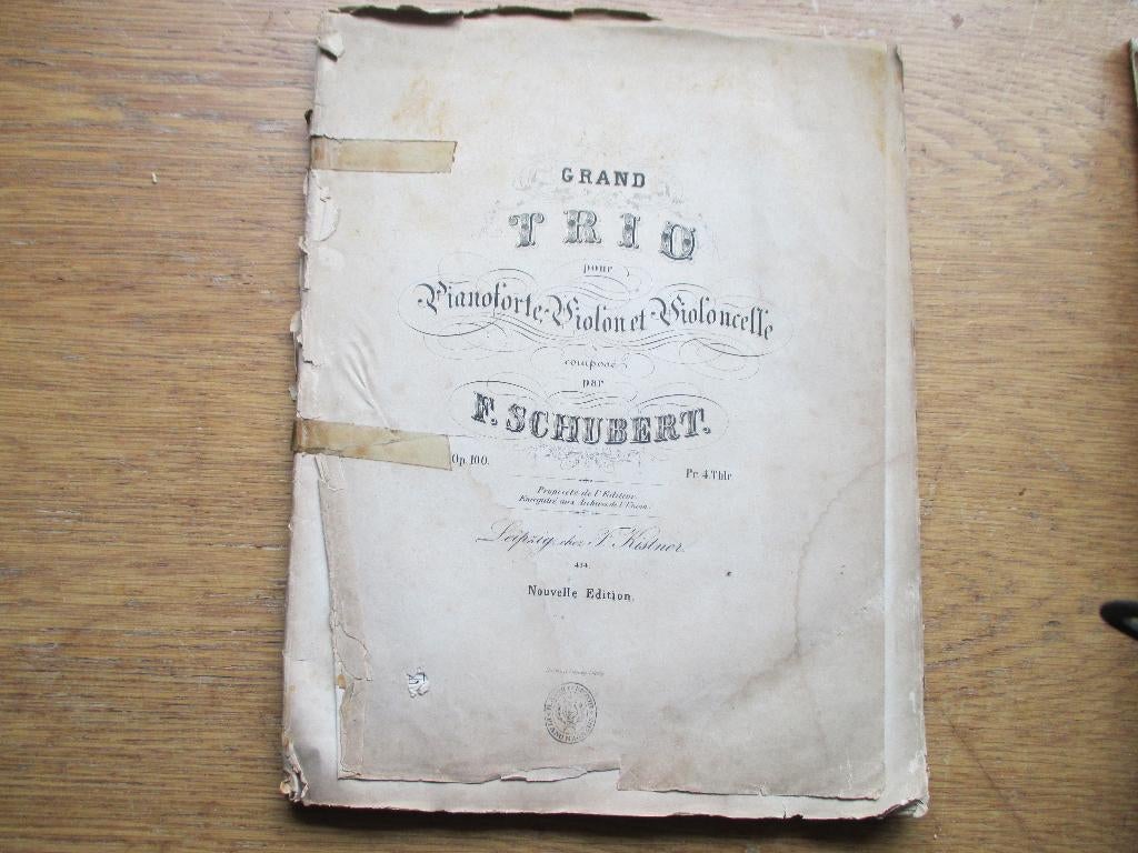 SCHUBERT-GRAND TRIO - PIANO+VIOOL+ CELLO, Gebruikt, Klassiek, Ophalen of Verzenden, Viool of Altviool