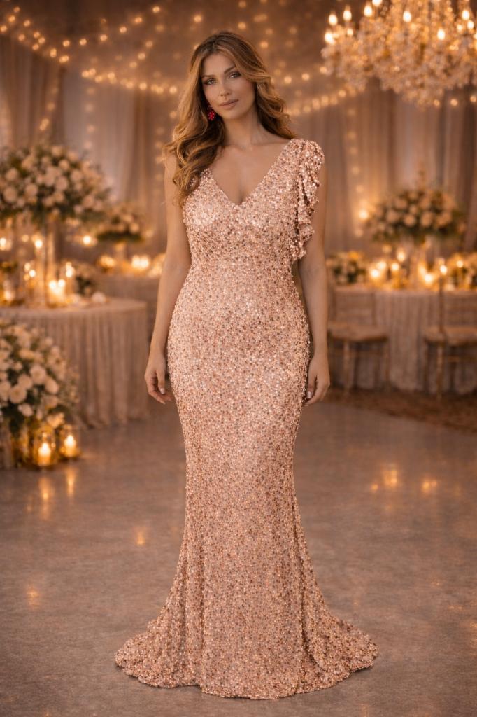 Glamoureuze elegante galajurk Maat S, Galajurk, Verzenden, Beige, Nieuw