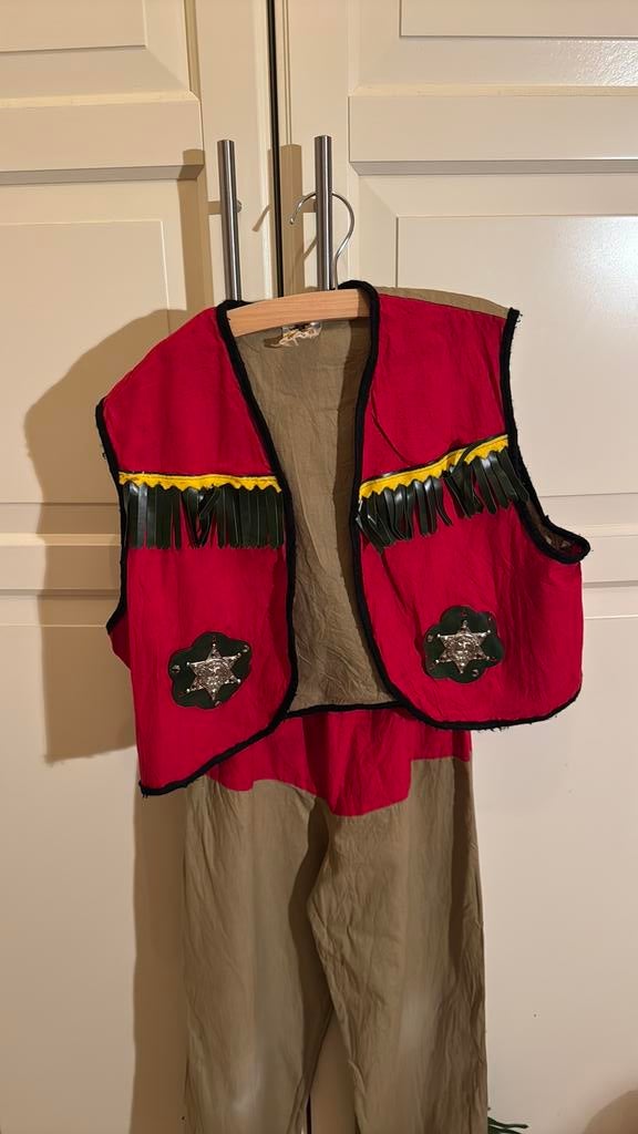 Carnaval cowboy sheriff pak verkleedkleren maat 140, Ophalen of Verzenden, Gebruikt, Jongen of Meisje