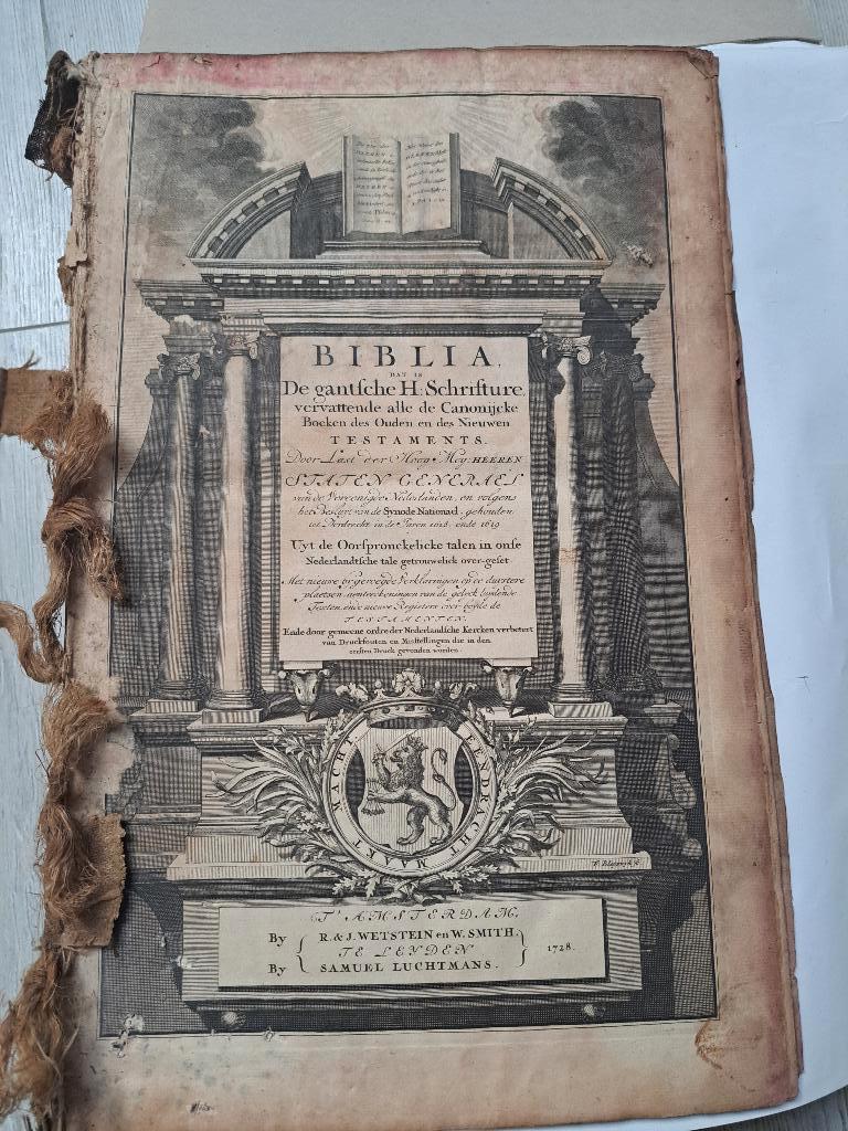 1728 Statenbijbel Wetstein Smit en Luchtmans Zeldzame uitg., Ophalen of Verzenden