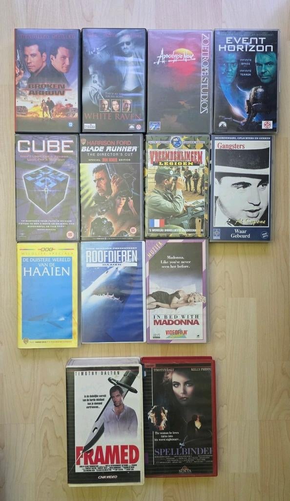 9 VHS FILMS/DOCUMENTAIRES, Vanaf 16 jaar, Ophalen of Verzenden, Gebruikt, Actie en Avontuur
