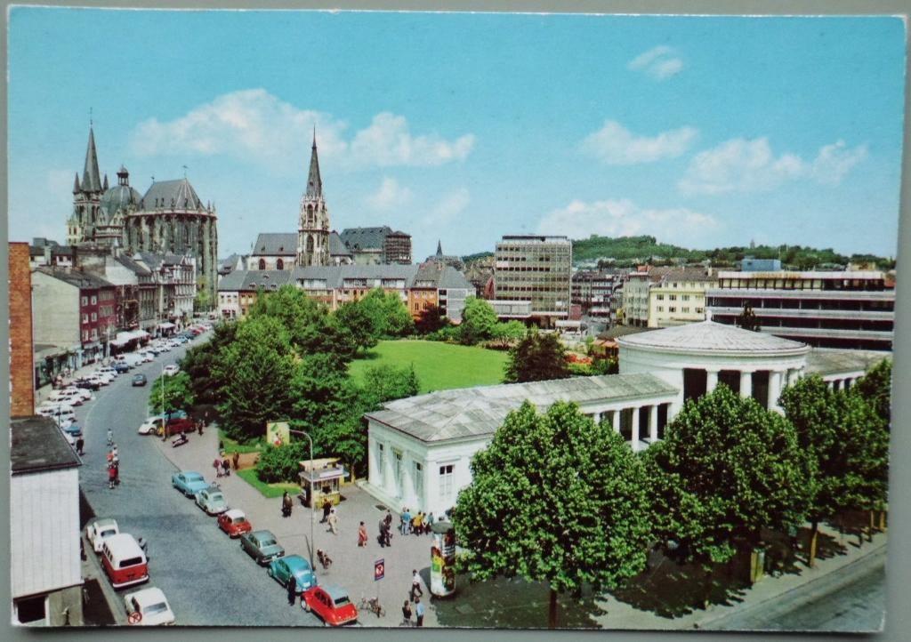 Bad Aachen - Duitsland - Dom - oude autos - VW 2CV, Ophalen of Verzenden, 1960 tot 1980, Ongelopen, Duitsland