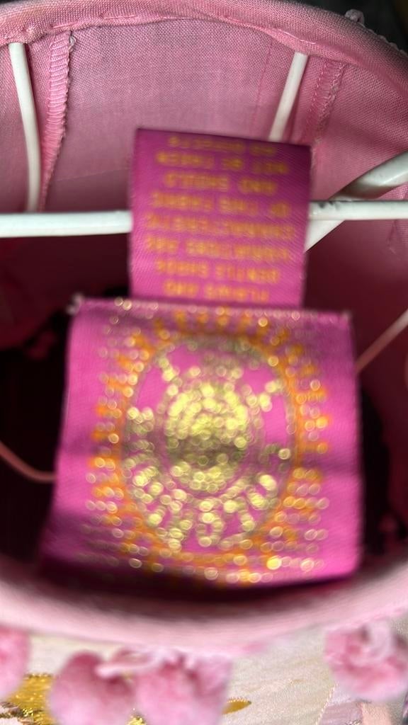 Roze Lampenkap met Details, Huis en Inrichting, Lampen | Lampenkappen, Gebruikt, Wit, Ophalen of Verzenden, Overige vormen